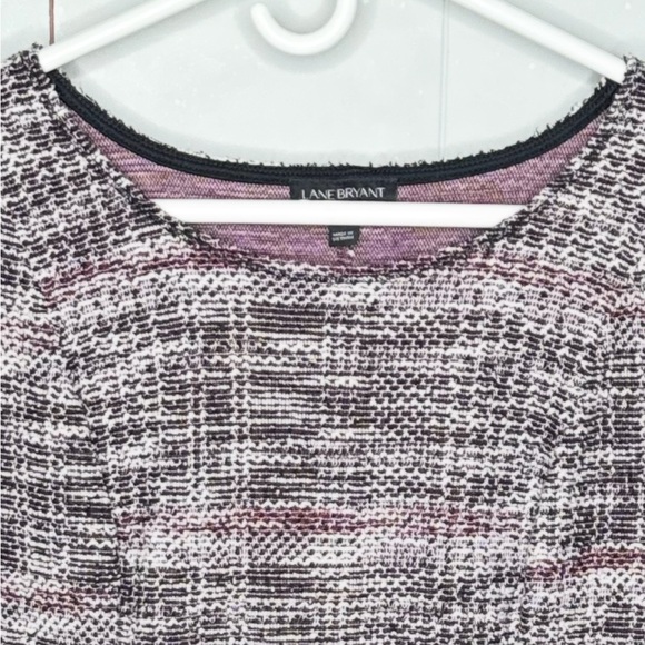 Lane Bryant Grey and Purple Short Sleeve Tweed Dress Women’s 18/20 Dark Academia - Picture 2 of 4